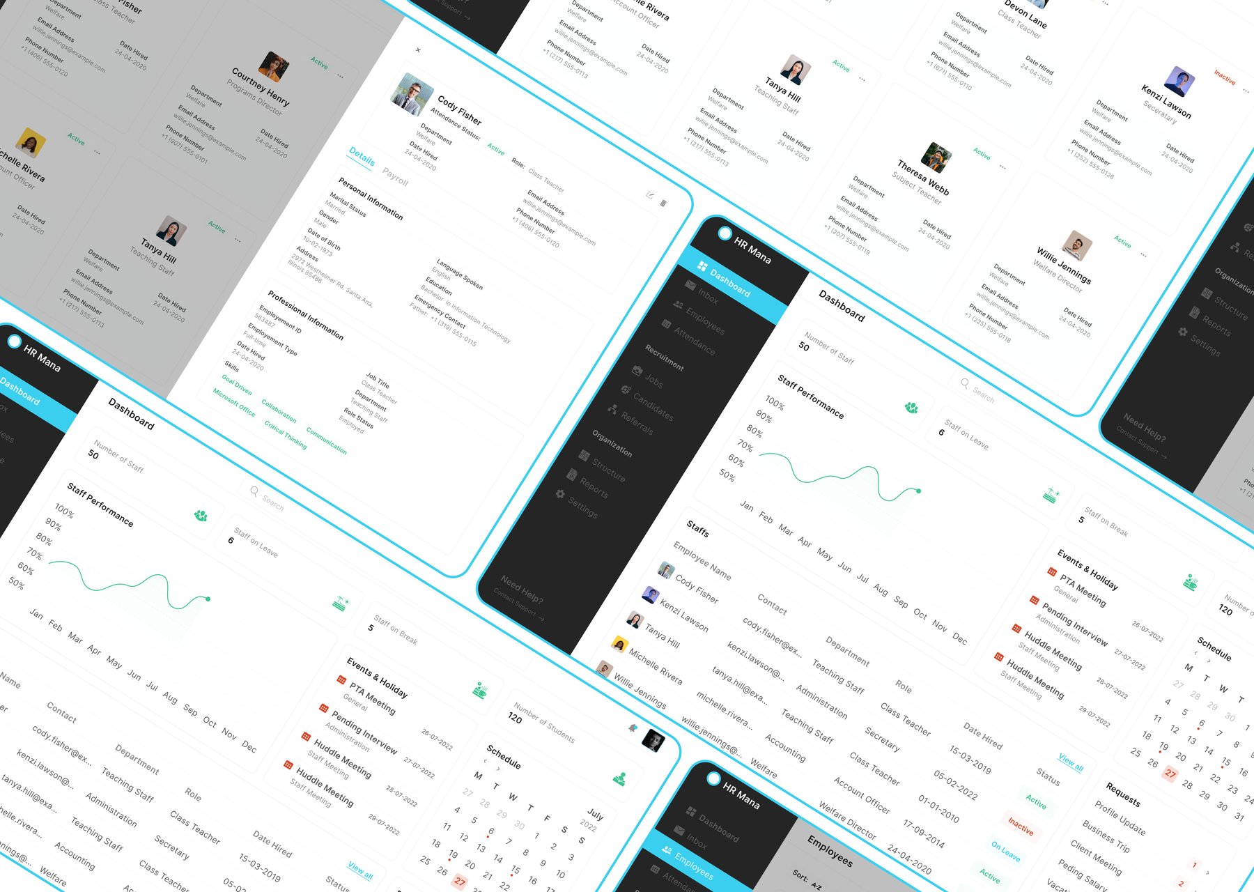 HR Management Dashboard concept thumbnail